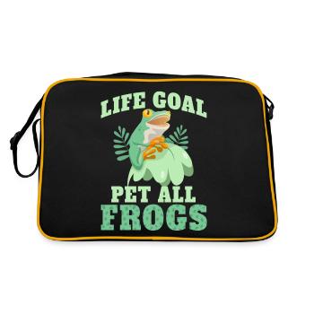 Funny Frog Life Goal PetTing All Frogs - Retro Bag - black/gold - Back