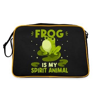 Drôle de grenouille est mon animal spirituel grenouille kawaii - Sac Retro - noir/or - Dos