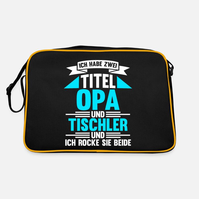 Opa Tischler - Retro Tasche - Schwarz/Gold