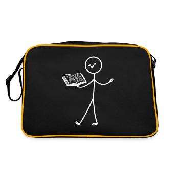Les amateurs de livres lisent le livre homme drôle - Sac Retro - noir/or - Dos