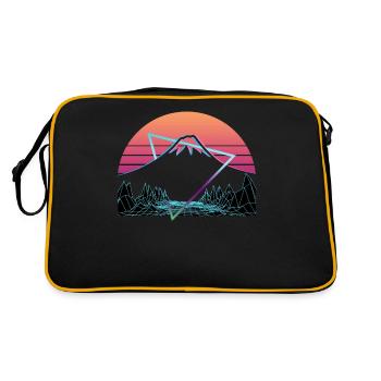 Mont Fuji Fujiyama Fuji San Vaporwave Esthétique - Sac Retro - noir/or - Dos
