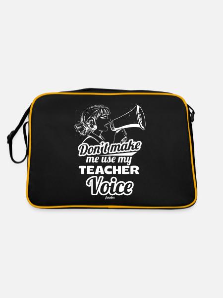 Don't Make Me Use My Teacher Voice - Retro Tasche - Schwarz/Gold - Hinten