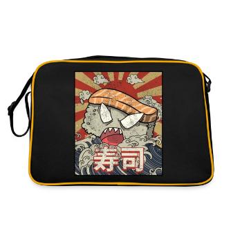 Kaiju Sushi Kanagawa Wve Esthétique japonaise - Sac Retro - noir/or - Dos