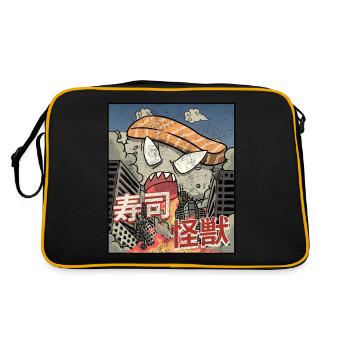 Kaiju Sushi Kanagawa Wve Esthétique japonaise - Sac Retro - noir/or - Dos