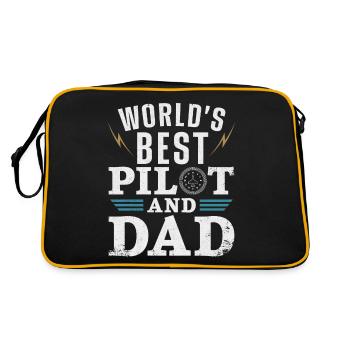 Airplane Pilot Dad Father Vintage - Retro Bag - black/gold - Back
