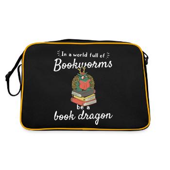 In a world full of bookworms Be a - Retro Bag - black/gold - Back