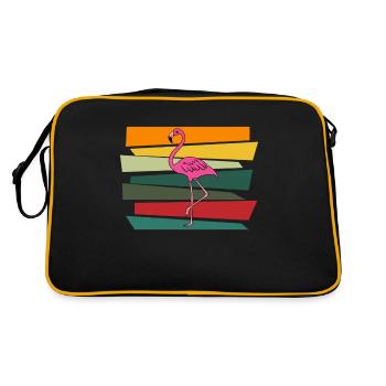 Flamingo Rose Flamant Flamant Rose Flamant Cadeau - Sac Retro - noir/or - Dos