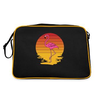 Flamingo Rose Flamant Flamant Rose Flamant Cadeau - Sac Retro - noir/or - Dos