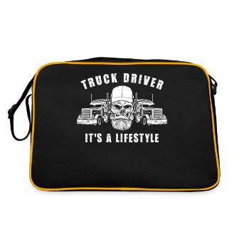 Trucker Truck Driver Vintage Truck - Retro Bag - black/gold - Back