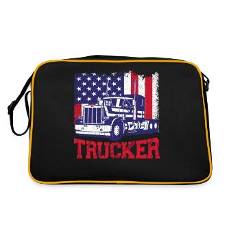 Trucker Truck Driver Vintage Usa - Retro Bag - black/gold - Back