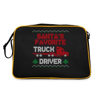 Trucker Truck Driver Christmas - Retro Bag - black/gold - Back