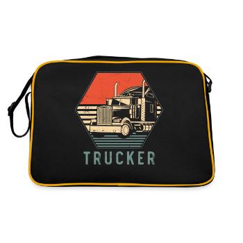 Trucker Truck Driver Retro Vintage - Retro Bag - black/gold - Back