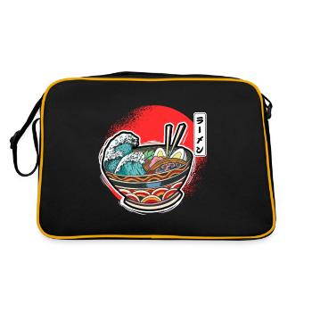 Ramen Bowl Wave Japanese Noodle Soup - Retro Bag - black/gold - Back
