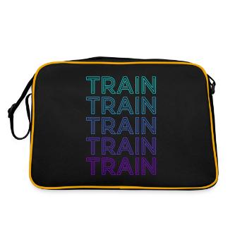 Zug Eisenbahn Lokomotive Retro - Retro Tasche - Schwarz/Gold - Hinten