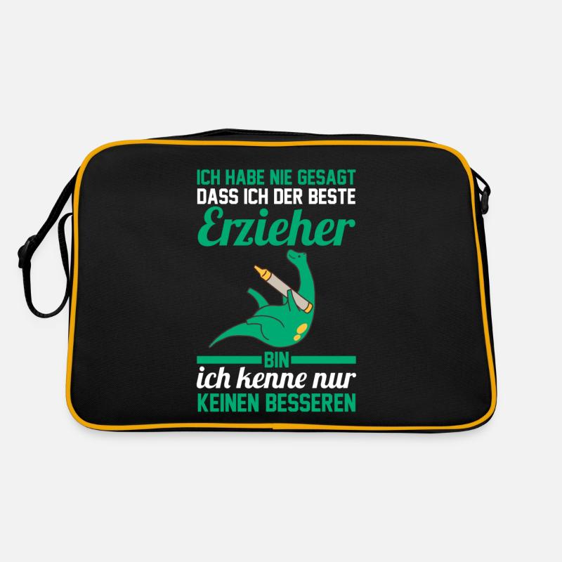 Kindergärtner Erzieher - Retro Tasche - Schwarz/Gold