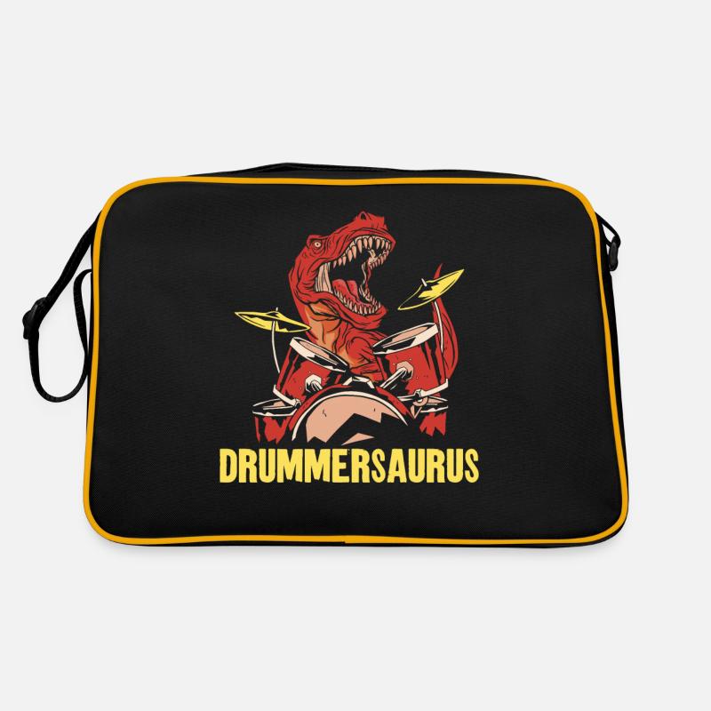 Drummer Drum Set Dinosaur T-Rex Retro Bag