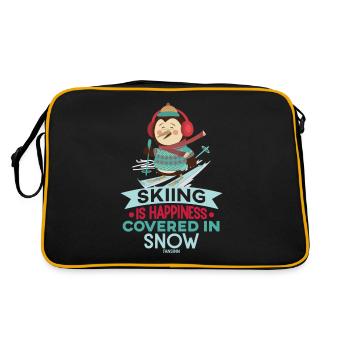 Skiing Is Happiness Covered In Snow - Retro Bag - black/gold - Back