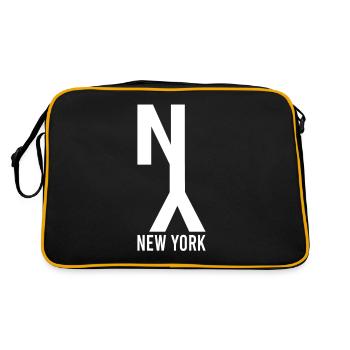 New York - Retro Tasche - Schwarz/Gold - Hinten