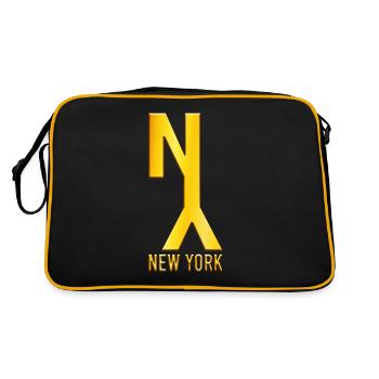 New York - Retro Tasche - Schwarz/Gold - Hinten