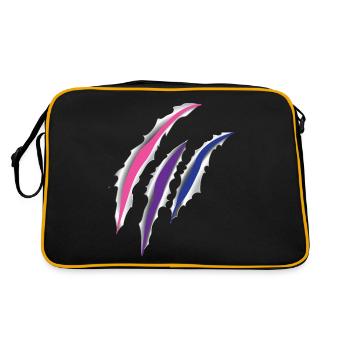 Bisexual Bi Pride Flag Scratch - Retro Tasche - Schwarz/Gold - Hinten