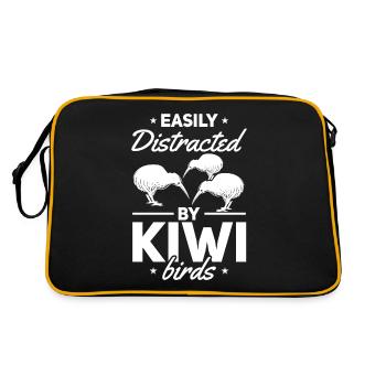 Slightly distracted by Kiwi Birds New Zealand Kiwi - Retro Bag - black/gold - Back