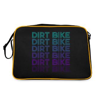 Dirt Bike Motocross Dirt Biking Biker Retro - Retro Tasche - Schwarz/Gold - Hinten