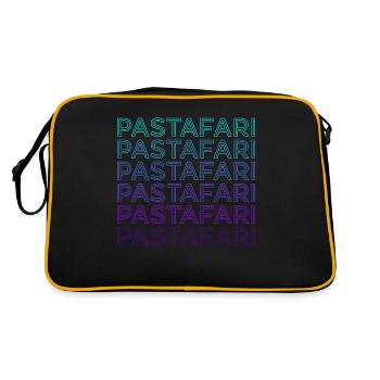 Pastafari Flying Spaghetti Monster FSM Retro - Retro Tasche - Schwarz/Gold - Hinten