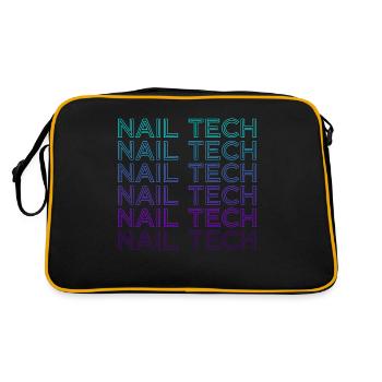 Nail Tech Kosmetikerin Nail Technician Retro - Retro Tasche - Schwarz/Gold - Hinten