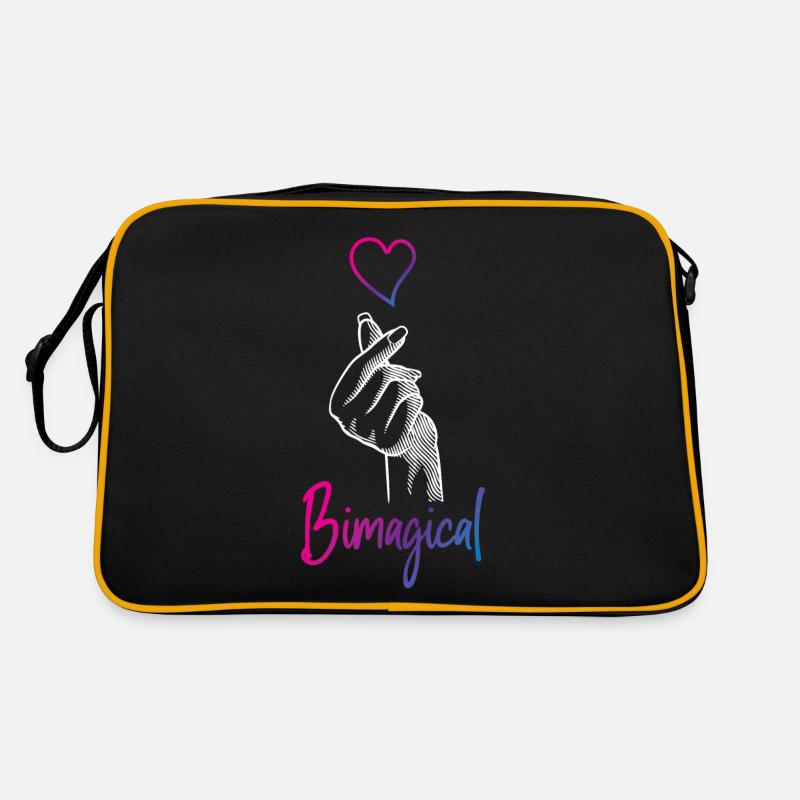 Bisexual Bi Pride Flag Pun - Retro Tasche - Schwarz/Gold