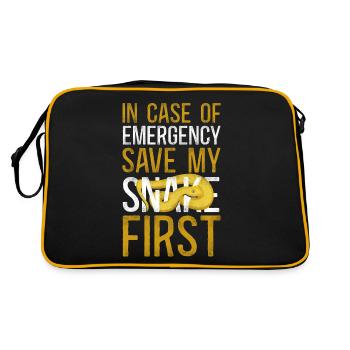 Snake Serpent In Case Of Emergency - Retro Tasche - Schwarz/Gold - Hinten