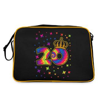 Tie-dye 20. Geburtstagsfeier 20 Jahre Alter - Retro Tasche - Schwarz/Gold - Hinten