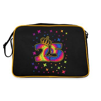 Tie-dye 25th birthday party 25 years old - Retro Bag - black/gold - Back