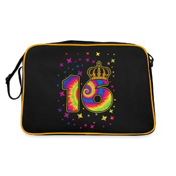 Tie-dye fête d’anniversaire 16 ans 16 ans - Sac Retro - noir/or - Dos