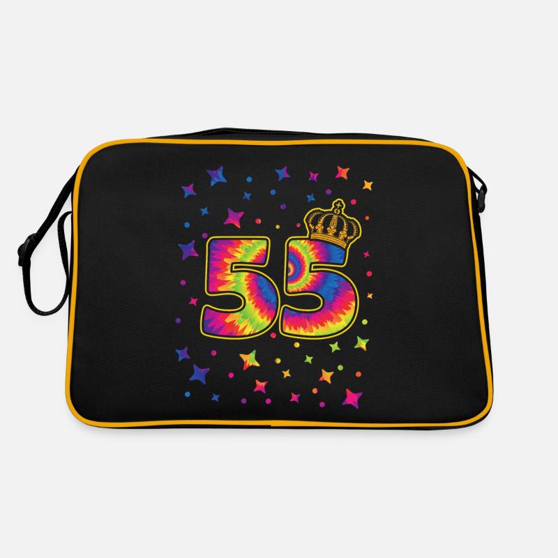 Tie-dye 55th birthday party 55 years old Retro Bag