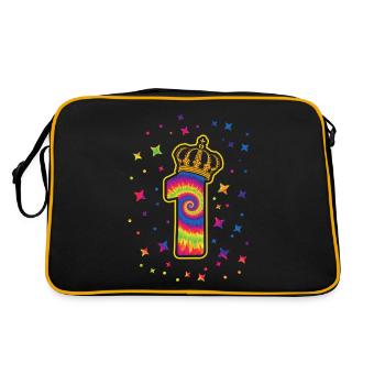 Batik-1. Fête d’anniversaire Célébrant de 1 an - Sac Retro - noir/or - Dos