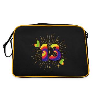 Tie-dye 13e anniversaire 13 ans - Sac Retro - noir/or - Dos