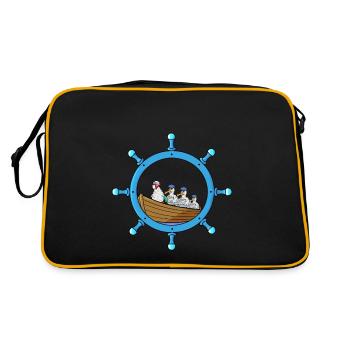 Volant maritime Grand-mère Poulet Détresse Bateau à rames - Sac Retro - noir/or - Dos