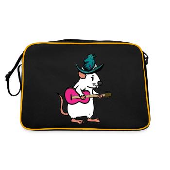 Rongeur Rat Souris Musicien Guitare Musique Enfants Enfant - Sac Retro - noir/or - Dos