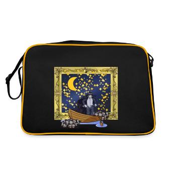 Starry Sky Fantasy Warrior Sword Fight Death - Retro Bag - black/gold - Back