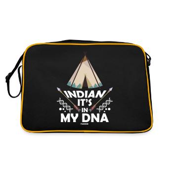 Indian Native American It's In My DNA - Retro Tasche - Schwarz/Gold - Hinten