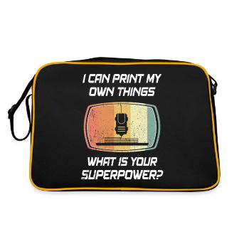 3d Printer Gift for Nerd Hobby Printing Machine - Retro Bag - black/gold - Back
