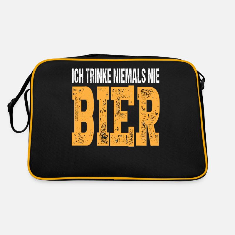 Ich trinke niemals nie Bier Retro Tasche