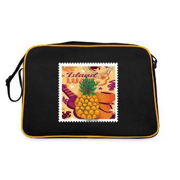 Ananas Tropical Hawaii Cadeau Enfants Hommes Fruits - Sac Retro - noir/or - Dos