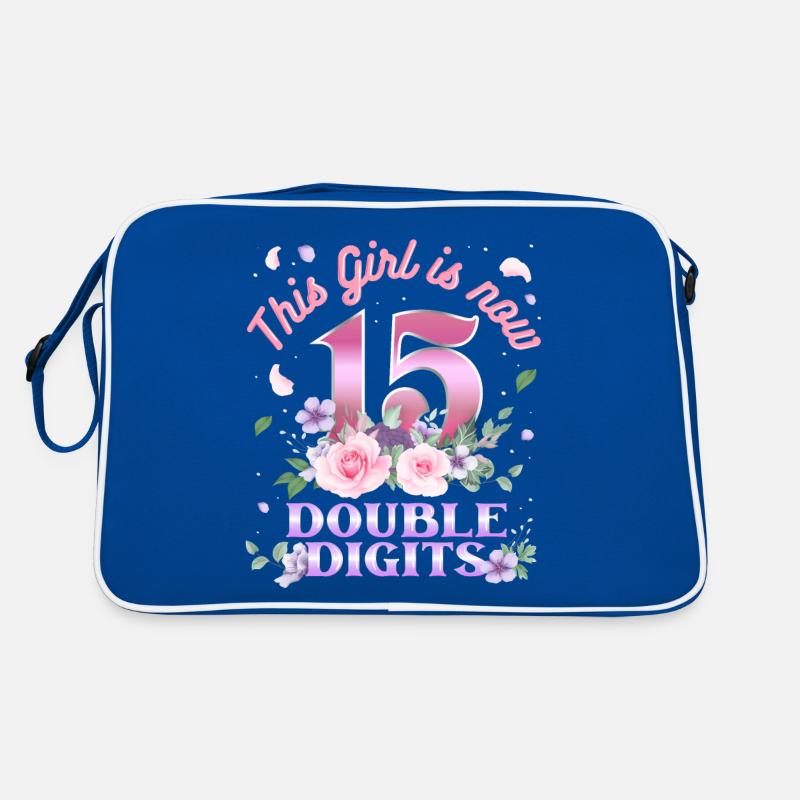Dieses Mädchen Ist Jetzt 15 Double Digits 15. Retro Tasche