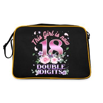 This girl is now 18 double digit 18. - Retro Bag - black/gold - Back