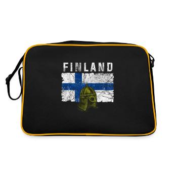 Finland Gift Scandinavia Finland Suomi Finne - Retro Bag - black/gold - Back