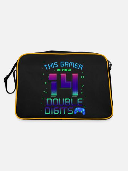 This Gamer Is Now 14 Double Digit 14. - Retro Bag - black/gold - Back