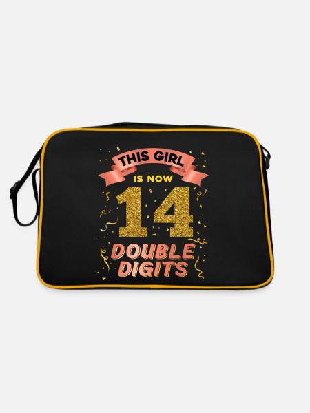 This girl is now 14 double digits 14. - Retro Bag - black/gold - Back