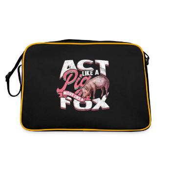 Pig Gift Piglet Kids Piglet Pig Pig - Retro Bag - black/gold - Back