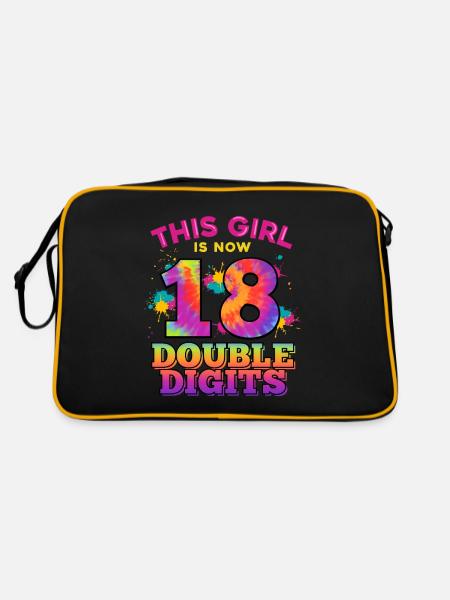 This girl is now 18 double digit 18. - Retro Bag - black/gold - Back